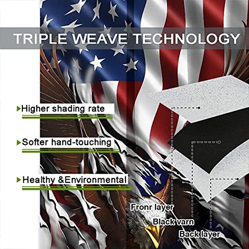 Gy Eagle Curtains, Blackout Window Draperies Eagle Tearing Apart The American Flag Waterproof Window Curtain Thermal Insulated Printed Curtain 52X63 Inch #TOP5