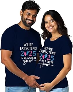 Bouncy Toonz Maternity Regular Fit Tshirts Couple Dress Cotton Half Sleeve Pregnancy Announcement Mom to Be Expecting for ...