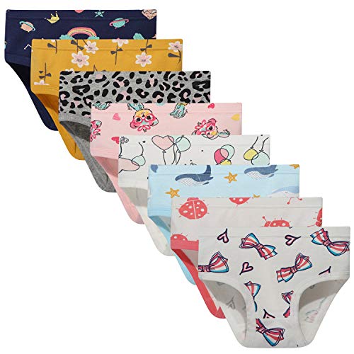 Girls' 8-Pack Soft Cotton Underwear Bring Cool, Breathable Comfort Experience Briefs