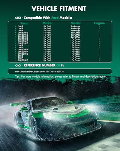 Image of SCITOO 19-B2942D Front Left Disc Brake Caliper w /Bracket Fit For Ford For C-Max 2013-2018,For Ford For Escape 2013,For Ford For Focus 2012-2018, Single Piston