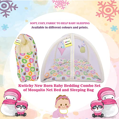 Image of Kwitchy Baby Bedding Set New Born Baby Bed | Mattress | Mosquito Net | Play Gym | Playmats | Cotton | Infants | Gift Combo | Bed with Hanging Toys (0-6 Months) Yellow (2PCS Set)