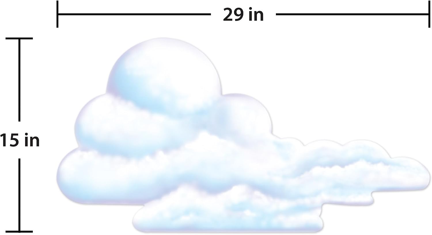 Beistle Cloud Cutout, 29-Inch, 12-Pack White