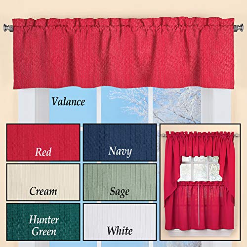 Lorraine Home Fashions Ribcord Valance, 54-Inch x 12-Inch, Navy