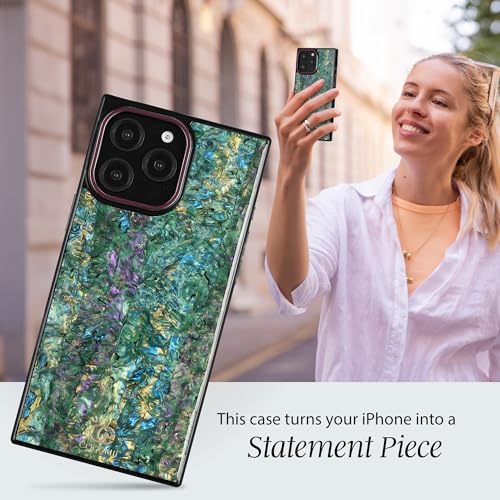 Image of COCOMII Rectangle for iPhone 13 Pro Case, Aurora Abalone Shell