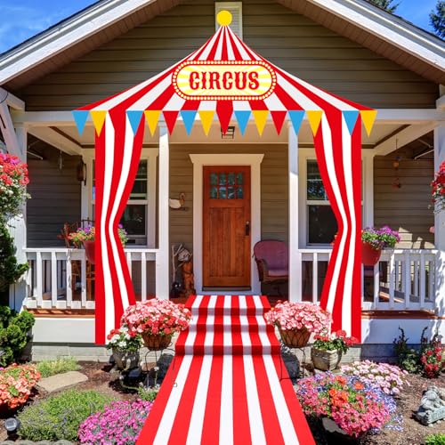 Image of Fanfanwin 4 Pcs Circus Tent Decorations Carnival Halloween Party, Stylish