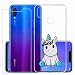 Produktbild Laixin Huawei P Smart Hülle Transparent Silikon Handyhülle Case Cover Durchsichtig Antikratz Schutzhülle + Free [Gehärtetes Glas Displayschutzfolie], Blau Einhorn