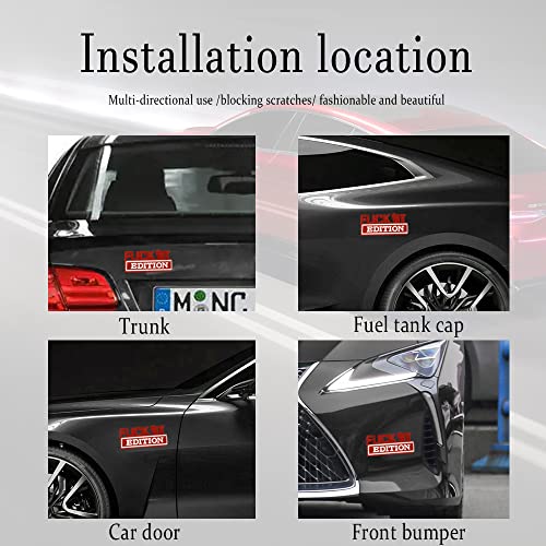 Image of Fuck IT Edition Emblem, Car Exterior Emblems Badge 3D Sticker Decal, Fuck-IT Edition Emblem 3D Fender Badge Decal, 3D Fender Badge Decal Car Truck Replacement, Fit for All Cars (Red White)