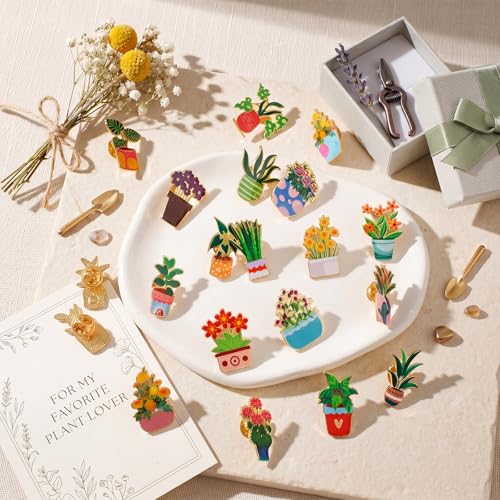 Image of Landical 30 /60 Pcs Cute Enamel Pins Bulk Plant Flower Animal Halloween Gothic Fall Pumpkin Cartoon Lapel Pin Brooches Jewelry Gift for Backpack Clothes Hats Accessories