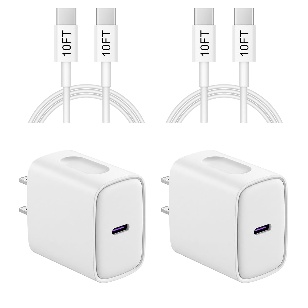 iPhone 17 16 15 Charger Fast Charging 10FT - 20W USB C Charger Block