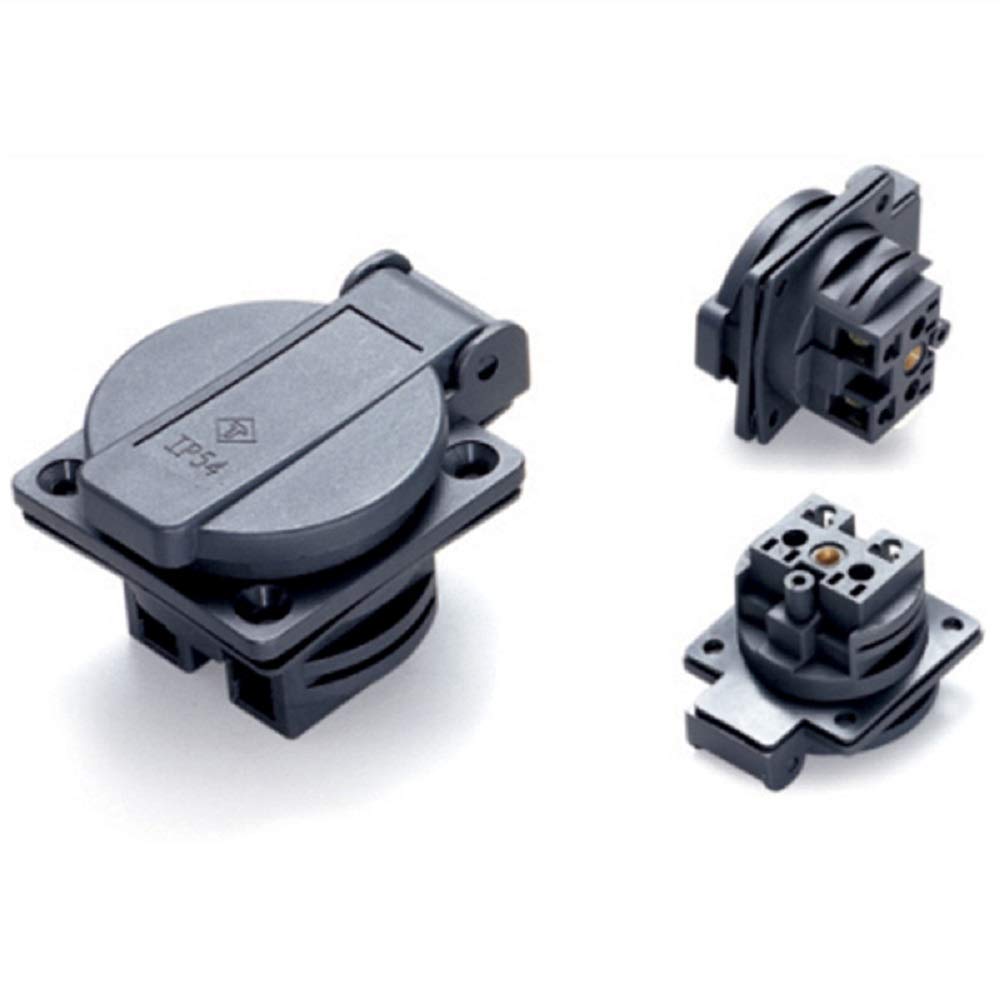 1PCS 16A 250V black/bule Generator Control Panel Germany Waterproof Socket European Dust Socket For Home Desktop Connector Plug