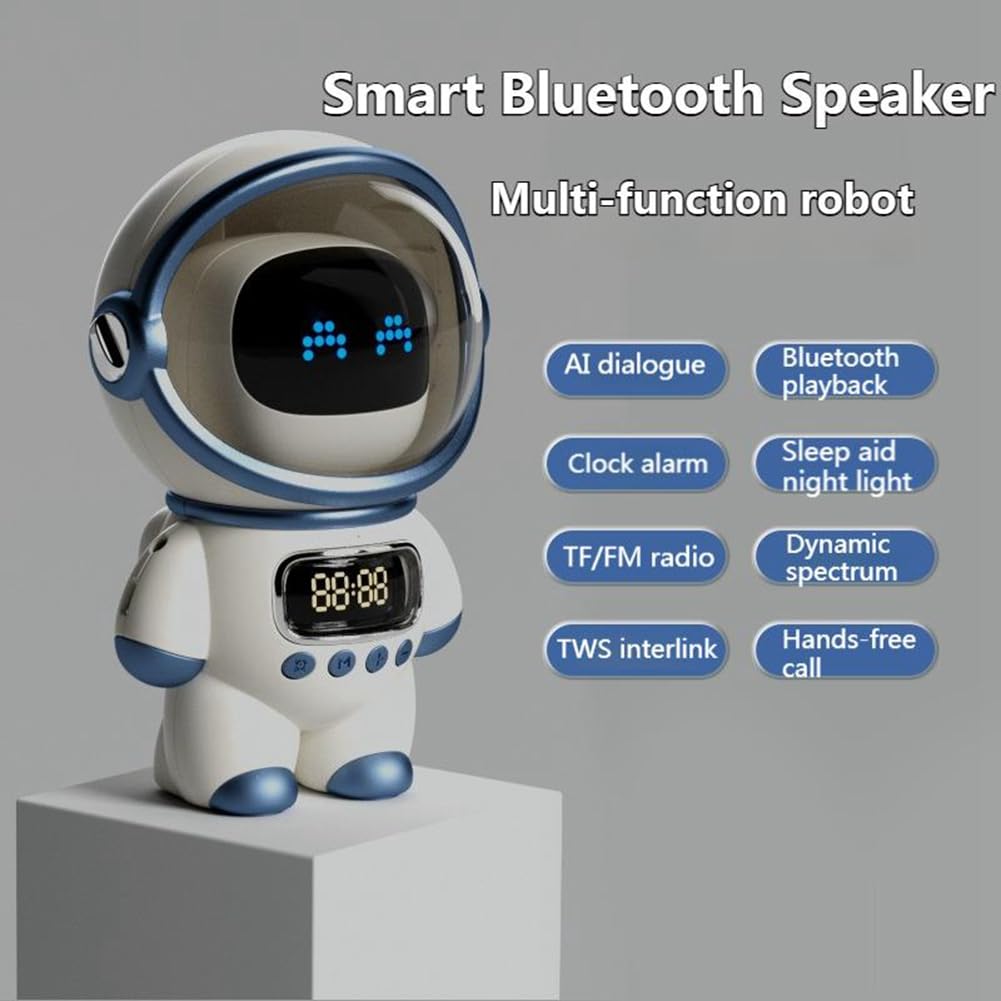 robot AI inteligente sin altavoz Bluetooth caja de sonido despertador FM Radio para regalo estudiante niño niña