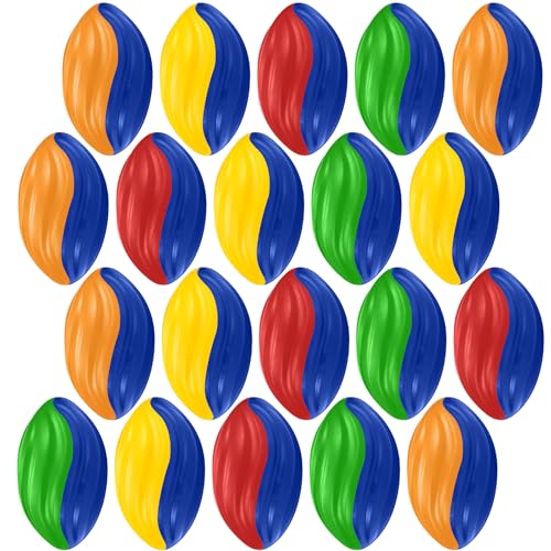 Jerify 20 Pack Mini Footballs Bulk 7 Inch Small Toy Footballs Spiral Foam Soft Sports for Outdoor Indoor Play Game Kids Party Supplies(Blue Color Series)
