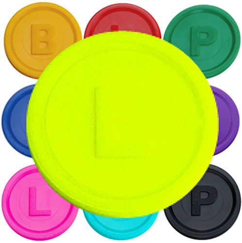 SCHWABMARKEN 100 Pfandmarken, Chips, Token Farbe Neon-Gelb L