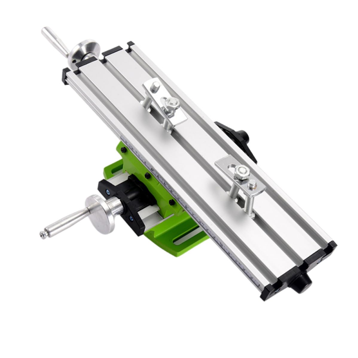 BESPORTBLE Tavolo Incrociato per Trapano ad Alta Precisione Supporto per Trapano da Banco in Lega di Alluminio Elettrico e Foratura Precisa Argento e Light Green