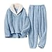 BOSECETA Fluffy Pajamas Set for Women Soft Comfy Fleece Pjs Pullover Pants Loose Plush Sleepwear Fuzzy Loungewear for Winter (Dark Blue, X-Large)