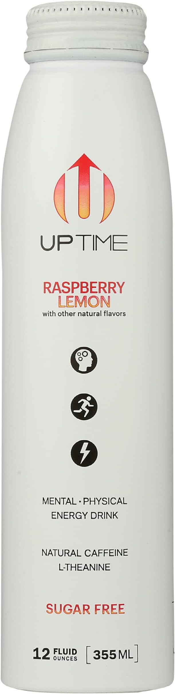 UPTIMERaspberry Lemon Flavored Energy Drink, Natural, 12 Fluid Ounces (Pack Of 12)