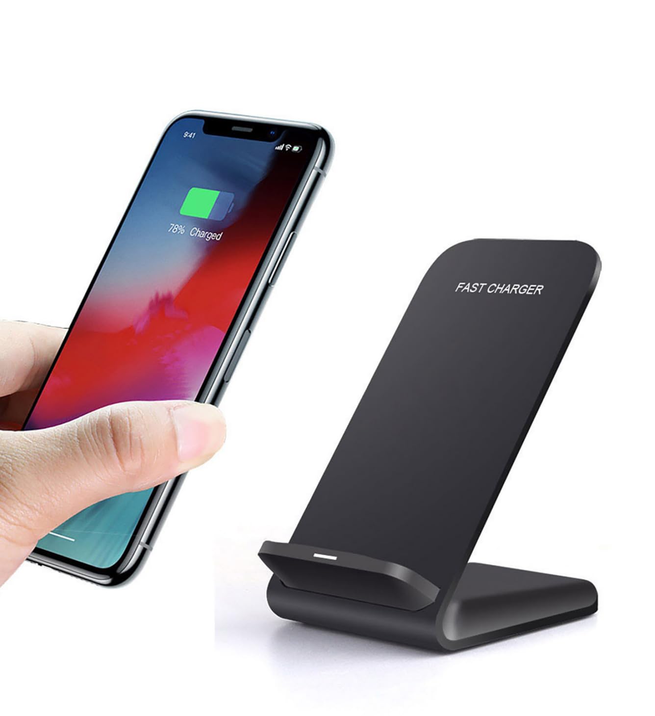 Paquete de 2 soportes de carga inalámbrica de 20 W para Samsung, soporte de carga inalámbrica rápida para Apple iPhone, Samsung Galaxy S22/S21/S20, para Google Pixel, para LG y todos los dispositivos