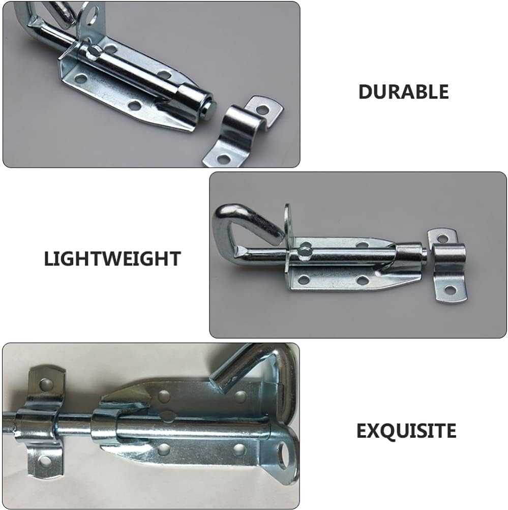 Door Lock Bolt,Sliding Door Lock,2 Sets Stainless Steel Security Interior Exterior Door Window Latch Sliding Lock Barrel Slide Bolt Gate Lock Hasp (Color:Silve (Color : Silver 1pcs)