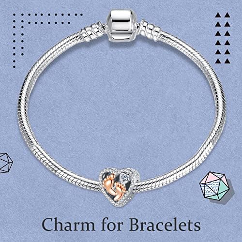 RMMY Charm Love & Heart Baby Paws Charms 925 Sterling Silver Pendant Dangle Beads for European Bracelets and Necklaces,Chriatmas Halloween Valentine's Day Birthday Jewelry Gifts for Women & Girls