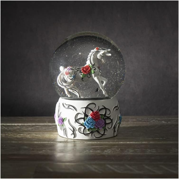 Pacific Giftware The Trail of Painted Ponies Tribal Rose Water Globe, 5.31-inch Height, Resin and Glass, Home Décor