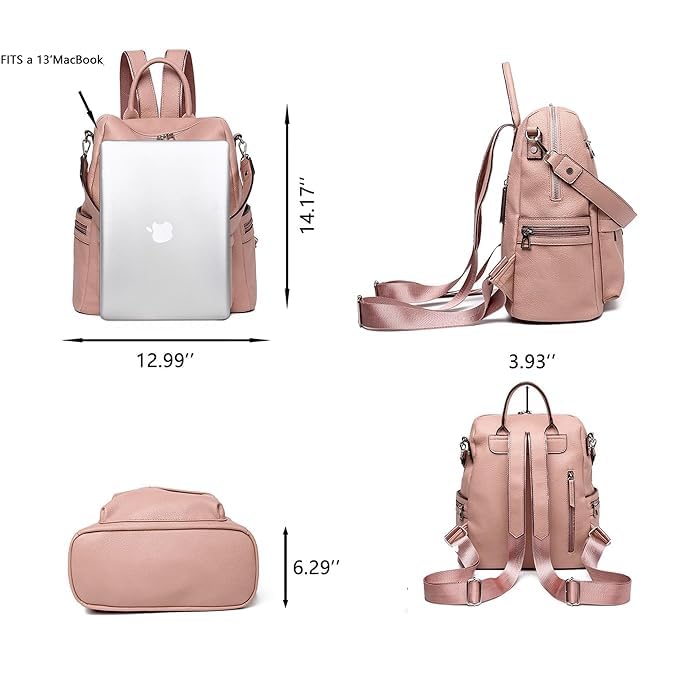 Image of Teen Girl Fashion Backpack Purses Multipurpose Design Handbags and Shoulder Bag Faux Leather Travel bag Casual Backpack With Shoulder printed Strap