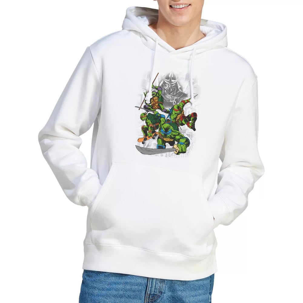 Tmnt Shredder And Turtles Comic Hoodie, White, X-Large