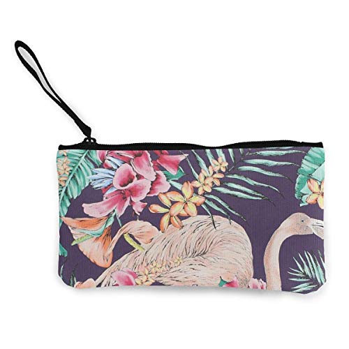 Preisvergleich Produktbild Unisex-Geldbörse, Beauty Flamingo Cute Canvas Change Geldbörse, Schminktasche, Handytasche with Handle Wallet Bag Change Pouch