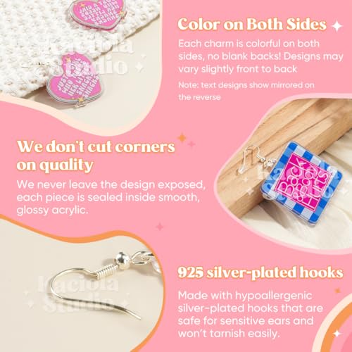 Kaciola 9PCS Earrings for Women, Cute Weird Funky Quirky Novelty Crazy Unique Earrings Gifts for Women Holiday Birthday Jewelry Gift3