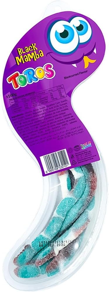 Toros Black Mamba Black Currant Flavoured Jelly Gummy Candy 100 g