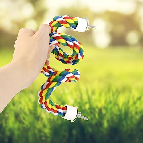 Image of 23.6 Inches Colorful Rope Perch for Bird Bungee Climbing Swing Parrot (Pack of 2)
