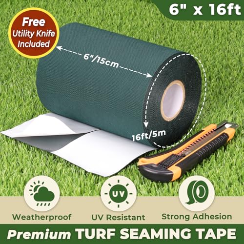 Cinta de césped artificial autoadhesiva ideal para instalar un jardín verde y perfecto en tu patio 2