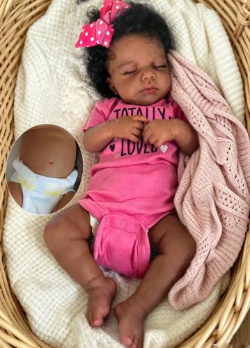 Zero Pam Black Reborn Baby Dolls Full Body-20 in Realistic Baby Doll African American Babys Girl Full Body Babys Doll Black Reborn Dolls with Accessories