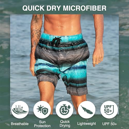 Image of Kanu Surf Men's Big Viper Extended Size Stripe Swim Trunk