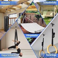 Morzejar 2400 lbs Tragkraft – Schwere Last-Schaukelhaken Holzsets, Spielplätze, Veranden & Innenräume | Schwarz | 2 Stück – Ansicht 6