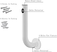 Vista 3 de Adbamic - Soporte para poste electrónico para instalación de antena exterior en el hogar, 15 pulgadas de longitud, color blanco