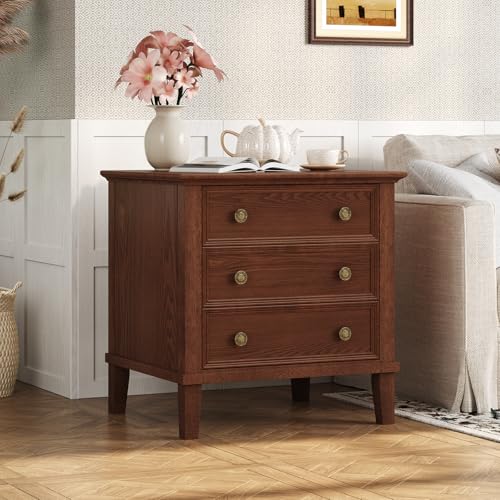 IKENO Solid Wood Nightstand