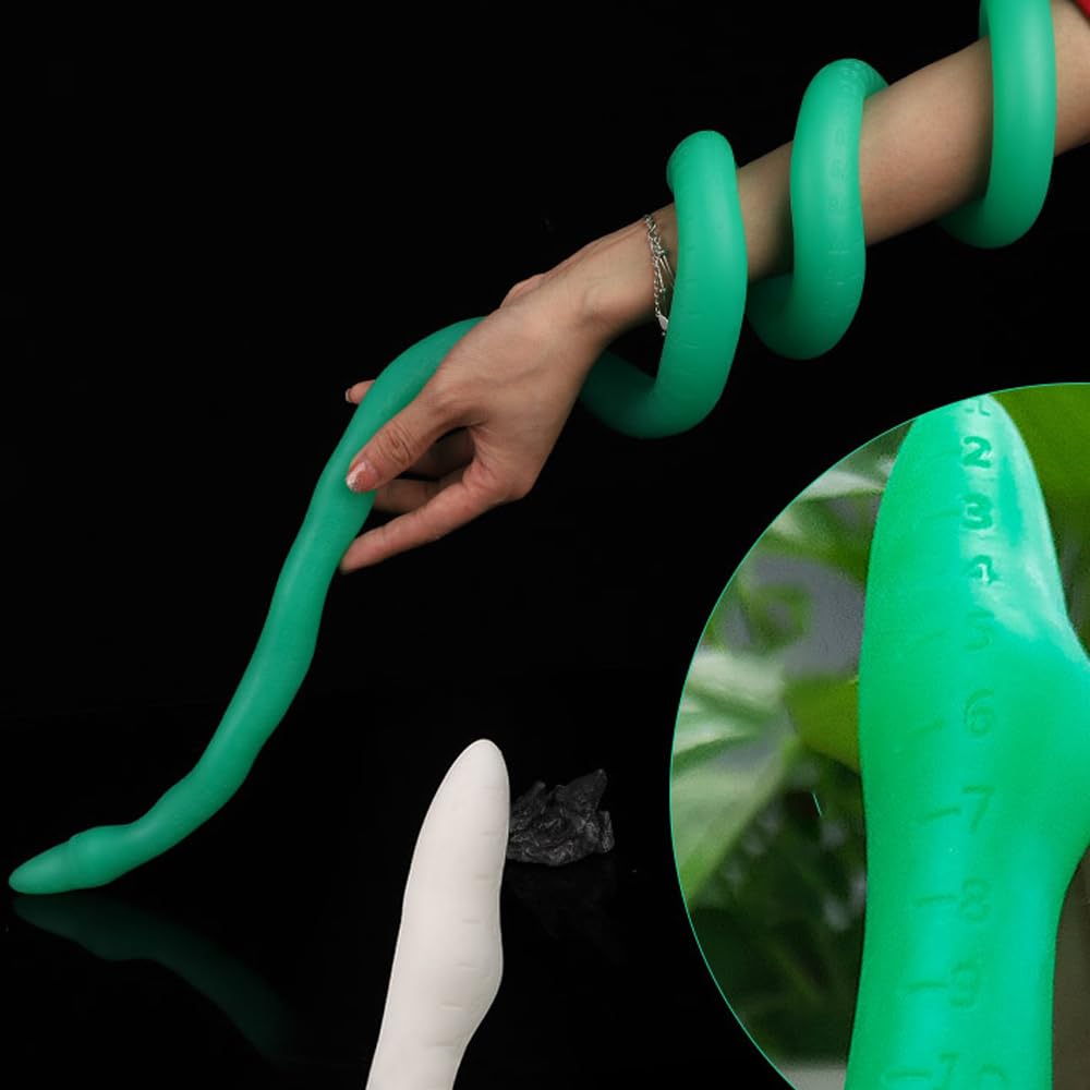 Gienocy 47" Super Long Anal Plug Dildo, Snake Flexible Silicone Butt Plug Vaginal Prostate Massage Stimulation Dilator BDSM Anal Sex Trainer Extreme Adult Sex Toys for Gay Men Women Couples (): Green