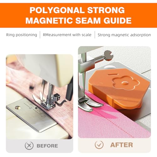 image for TOOVREN 2PCS Magnetic Seam Guide for Sewing Machine, Multifucntional P