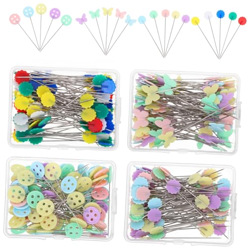 OSALADI 400pcs Sewing Needle Pins Straight Pins Heads for Fabric Dressmaking Set