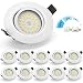 Produktbild Gr4tec LED Einbaustrahler 230V 30°Schwenkbar, 10 x LED Spot Dimmbar Ultra Flach 5.5W 600lm Neutralweiß 4000K, IP20 Deckenspots Led für Küche Schlafzimmer, Matt-weiß Einbauspots Loch 68mm-80mm