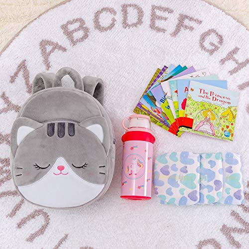 Lazada Toddler Backpack Cat Animal Kids Backpacks For Girls Kitty Plush Bag Gray Age 3+ #TOP5