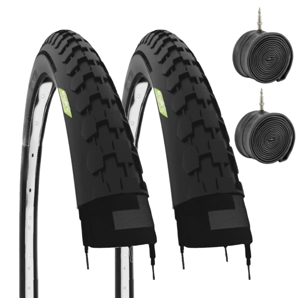 2 Tyres 26 x 1 1/2 (40-584) + Rubber Tyre Chambers for Vintage Holland Road Bike 26 Inch City Bike