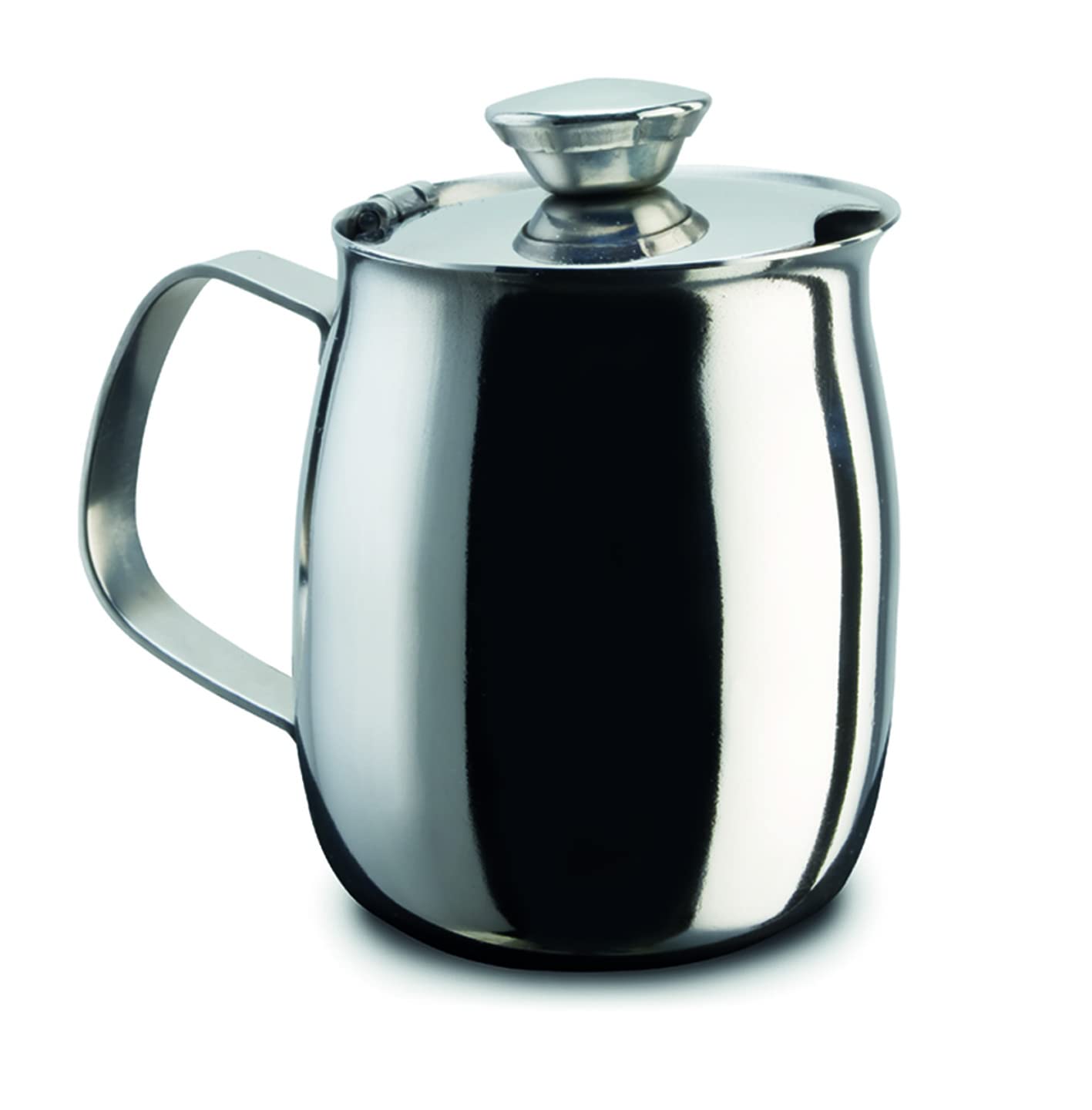 PEZZETTI, Lechera de acero inoxidable, jarra de leche de acero, con tapa, 9 tazas