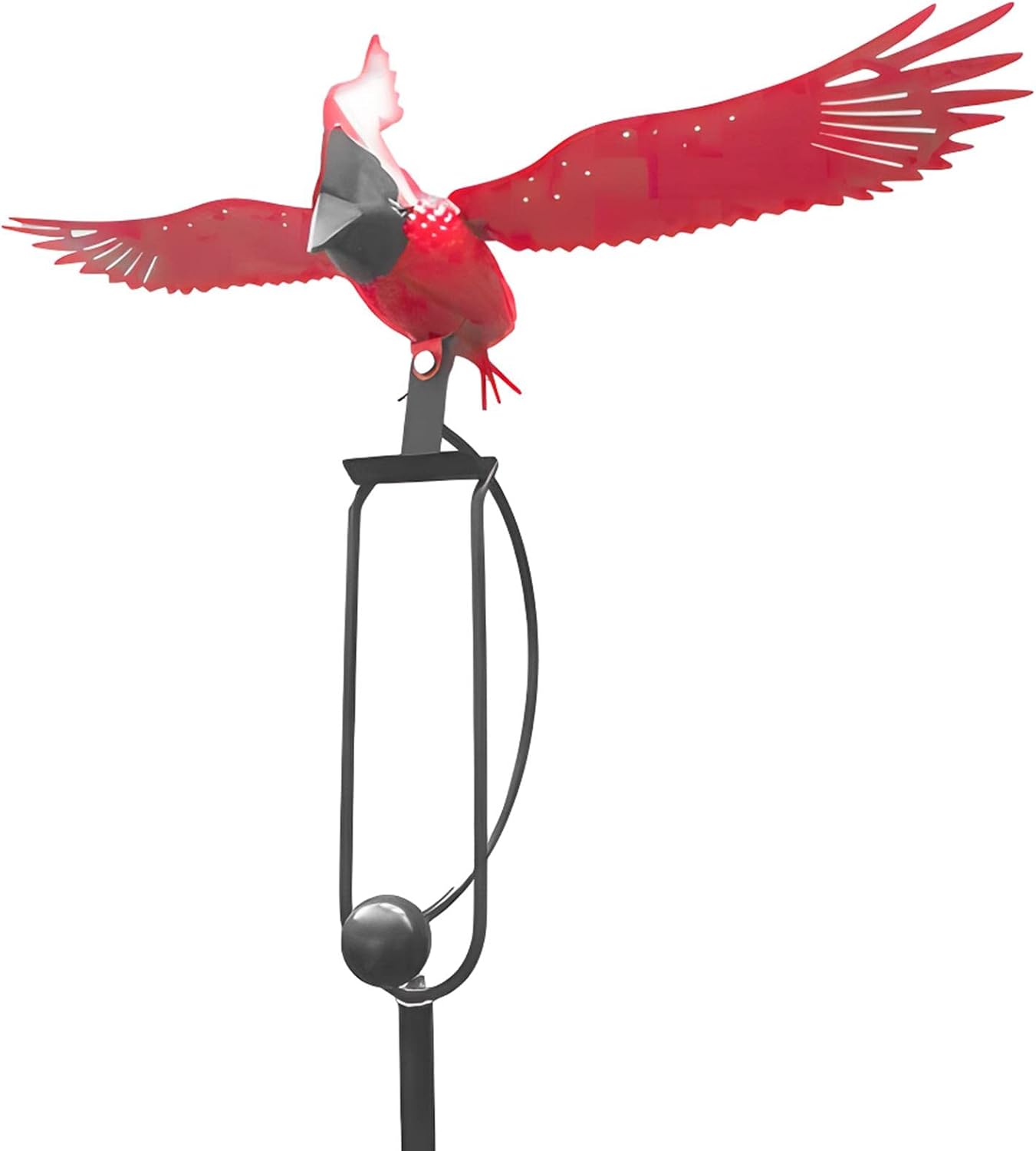 Metal Red Bird Single Ball 3D Wind Rocker Red Bird Aircraft