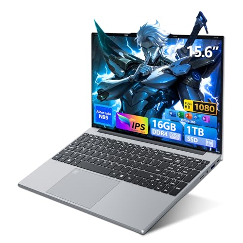 MOGIKK Portatile PC 15,6 pollici con Office 365, Notebook 16GB
