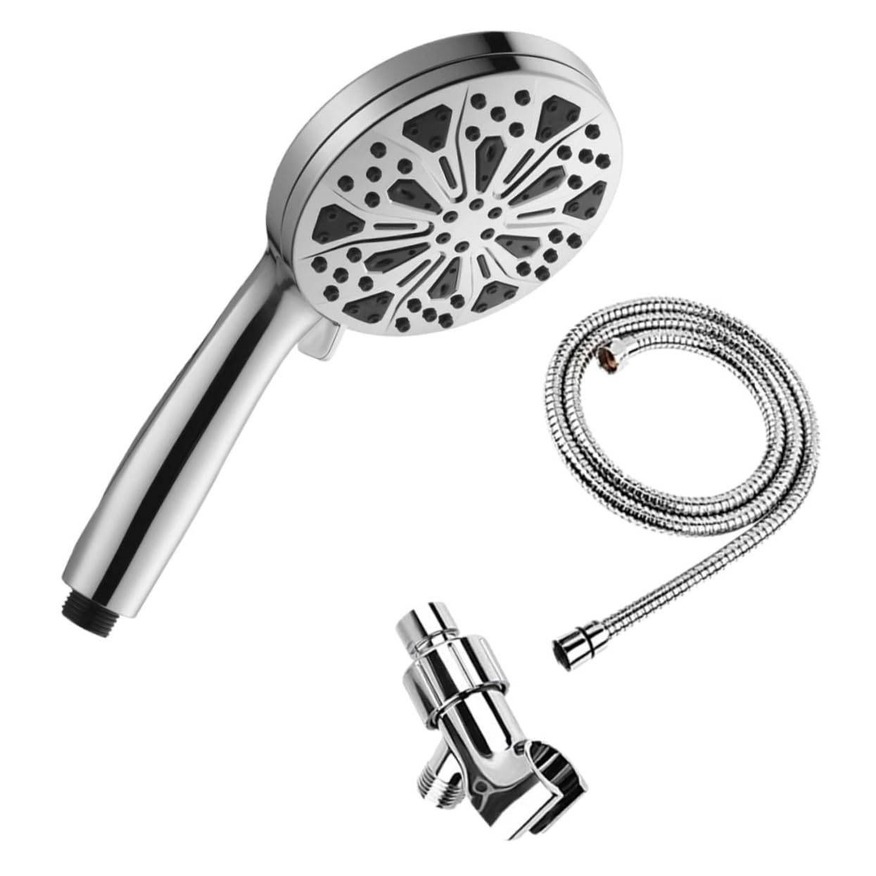 Cabezal de Ducha de Mano Desmontable de 10 Modos, Plata
