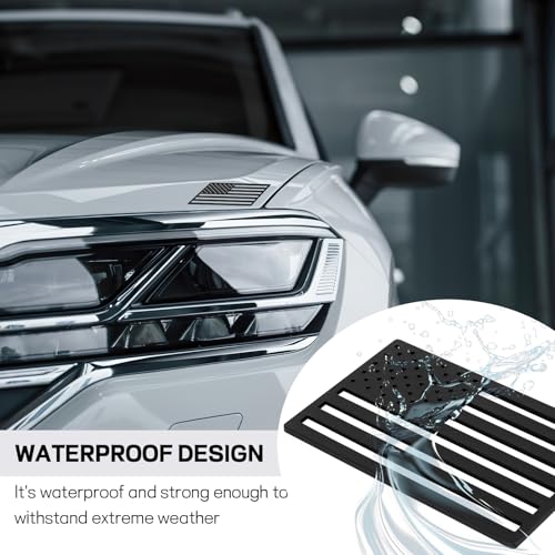 Image of 2PCS American Flag Emblem Decal Stickers, Embossed 3D Cut-Out USA Flag Emblem Decal, 4.84 inchx3.11 inch Matte Patriotic Car Sticker, Universal Bumper Stickers for Car SUV Truck RV