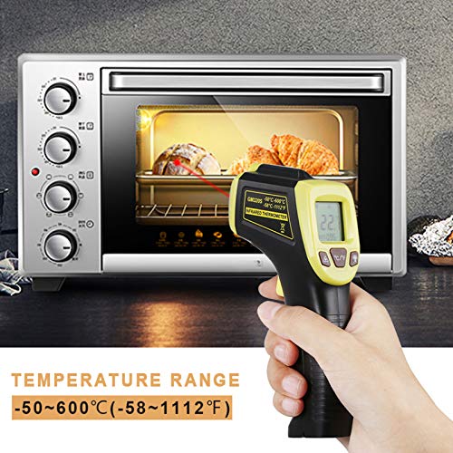Btuty infravermelho, pistola de temperatura a laser digital sem contato -58 ° F a 1112 ° F (-50 ° C