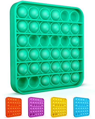 Colplay Pop Pop Fidget Toys,Push Pop Bubble Fidget Sensory Toy,Autism Special Needs Silicone Stress Relief Toy,Great Fidget Toy Sensory Toys Novelty Gifts for Girls Boys Kids Adultsï¼ˆGreen-Squareï¼‰