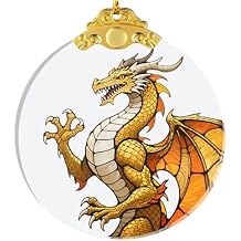 Dragons Christmas Ornaments, Fourth Wing Merch, Wing Dragon Gifts Bookish Decor, 2.75" Glass Fantasy Dragon Ornament for Christmas Tree, Bookshelf & Fantasy Room Decor